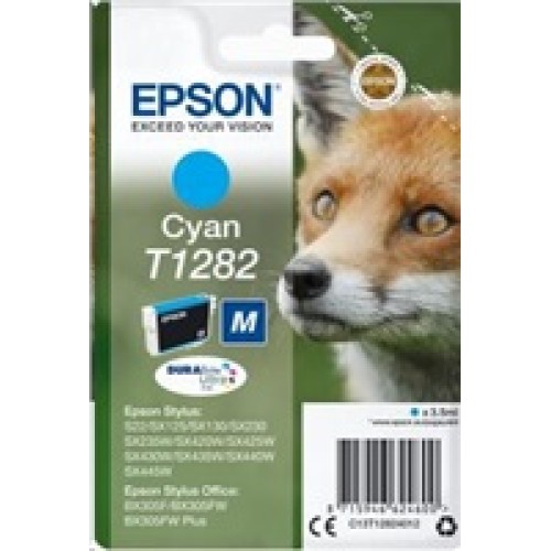 Atramentová tyčinka EPSON Singlepack "Fox" Cyan T1282 DURABrite Ultra Ink (3,5 ml)