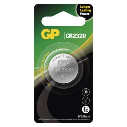 Lítiová gombíková batéria GP CR2320, 1 ks