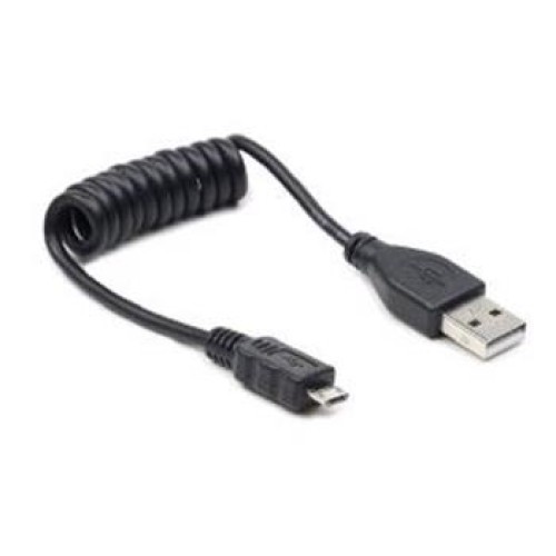 GEMBIRD Kabel USB A Male/Micro B Male 2.0, 60cm, Black, kroucený