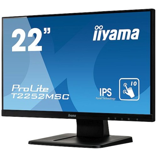 Dotykový monitor IIYAMA ProLite T2252MSC-B1, 21,5" IPS LED, PCAP, 7ms, 250cd/m2, USB, VGA/HDMI/DP, černý