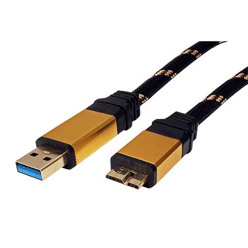 Kábel Gold USB 3.0 SuperSpeed kabel USB3.0 A(M) - microUSB3.0 B(M), 0,8m
