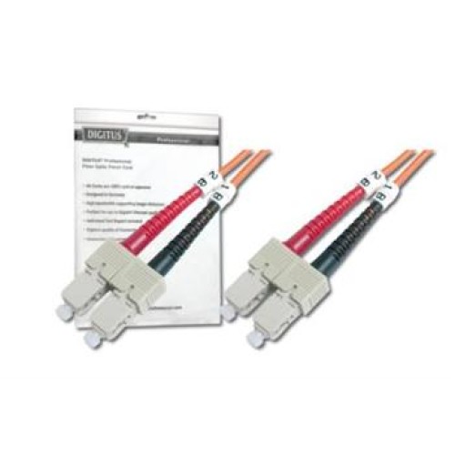 DIGITUS Fiber Optic Patch Cord, SC to SC, Multimode,OM2, 50/125 µ, Duplex Length 7m