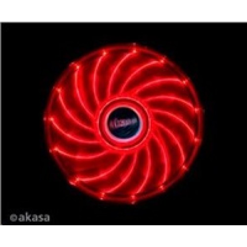 AKASA ventilátor Vegas 120x120x25mm, 1200RPM podsvietený, 15xLED, červený
