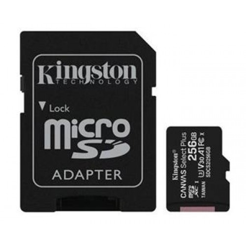 Pamäťová karta Kingston Canvas Select Plus microSDXC 256GB Class 10 UHS-I 100/10 MB/s (+ adaptér)