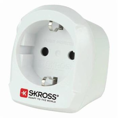 Skross SKR1500230E - Cestovní Adaptér Evropa na UK Zemněný
