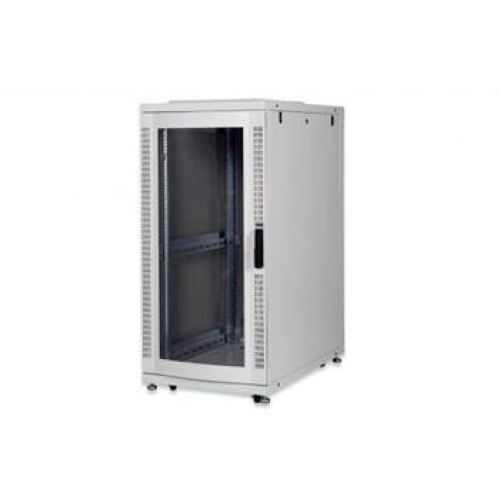 Digitus 26U serverový stojan, Unique Series, ocelové přední dveře 1340x600x1000 mm s plexi sklem, šedé (RAL 7035)