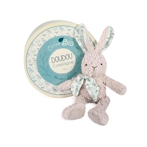 Hračka Doudou šedý plyšový králik z BIO bavlny 25 cm