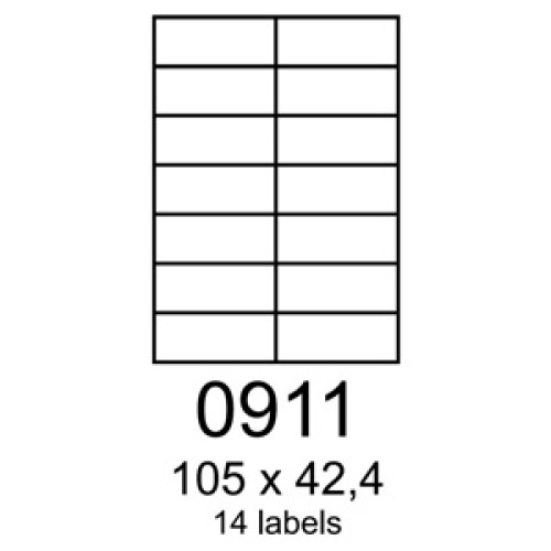 etikety RAYFILM 105x42,4 biele s odnímateľným lepidlom R01020911A (100 list./A4)