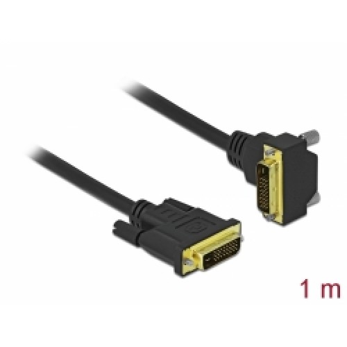 Delock Kabel DVI 24+1, zástrckový na 24+1 zástrckový, pravoúhlý, délka 1 m