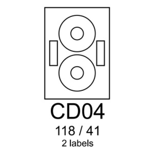 etikety RAYFILM CD04 118/41 univerzálne biele R0100CD04A (100 list./A4)