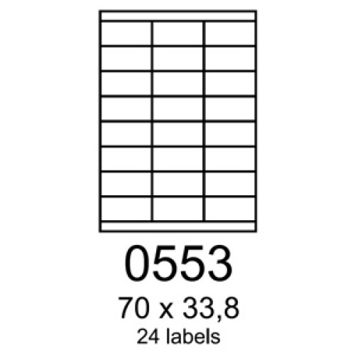 etikety RAYFILM 70x33,8 univerzálne biele R01000553F (1.000 list./A4)