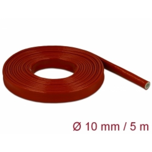 Delock Ohnivzdorné hadice se silikonovým povrchem, 5 m x 10 mm, cervené