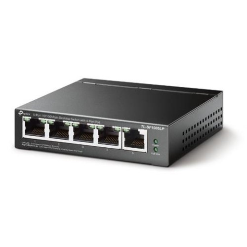 Switch TP-Link TL-SF1005LP 5x LAN, 4xPoE+, 41W, dosah 250m, kov