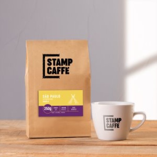Káva Stamp Caffé - Sao Paulo; Odrodová káva - Brazília zrnková 100% Arabica 250g