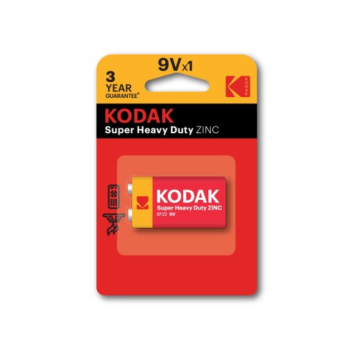 Kodak  Havy Duty zinko-chloridová batéria, 9 V, blister