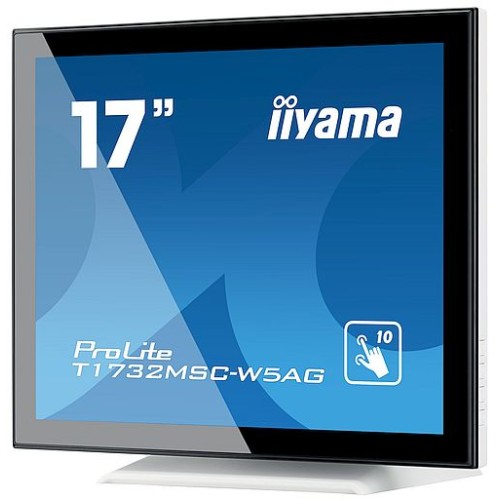 Dotykový monitor IIYAMA ProLite T1732MSC-W5AG, 17" LED, PCAP, 5ms, 215cd/m2, USB, VGA/HDMI/DP, matný, bez rámečku, bílý