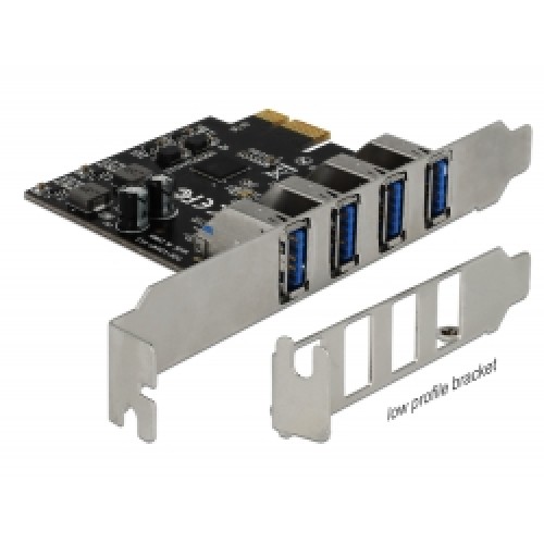 Delock Karta PCI Express USB 3.0 na 4 x externí konektor Typ-A (zásuvka)