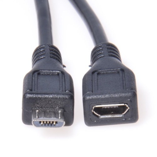 Kábel prodlužovací micro USB 2.0 male-female černý 2 m