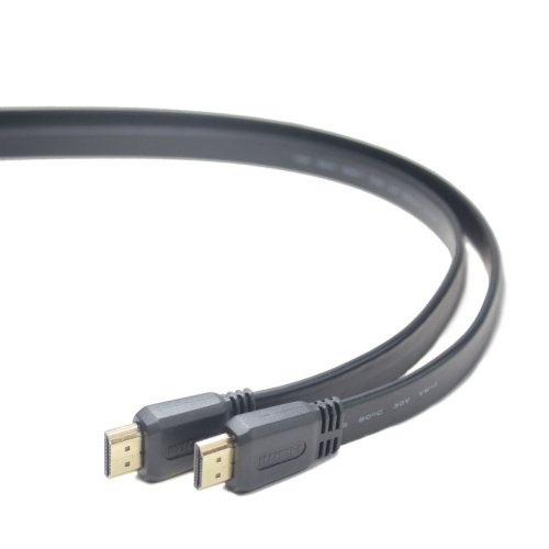 Kábel propojovací HDMI 1.4  + Ethernet plochý , zlacené konektory, 1m
