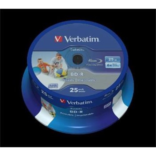 VERBATIM BD-R SL DataLife 25GB, 6x, printable, spindle 25 ks