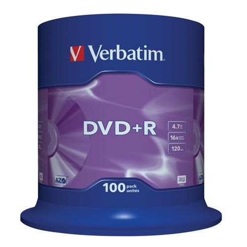 Médium Verbatim DVD+R 4,7GB 16x 100-cake