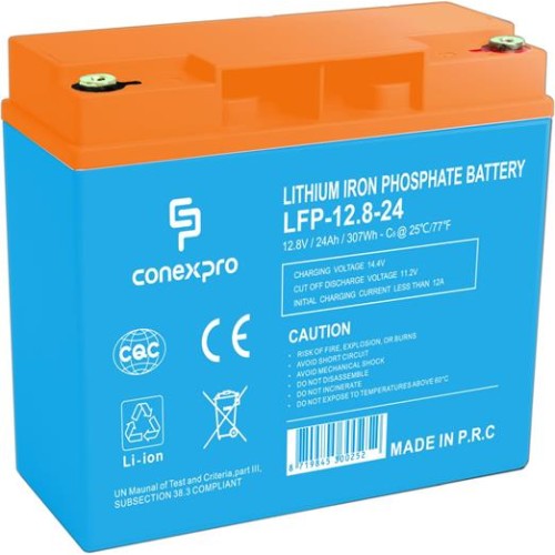 Batéria Conexpro LFP-12.8-24 LiFePO4, 12V/24Ah, T12, Bluetooth