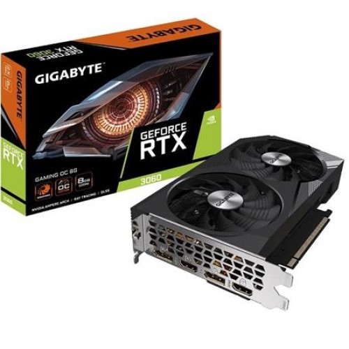 GIGABYTE VGA NVIDIA GeForce RTX 3060 GAMING OC 8G LHR, RTX 3060 LHR, 8GB GDDR6, 2xDP, 2xHDMI