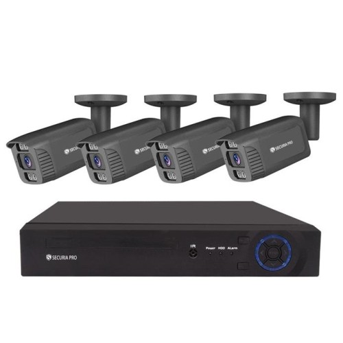Kamerový set Securia Pro NVR4CHV4S-B IP, 4Mpx, 4 kamery, PoE NVR, čierny