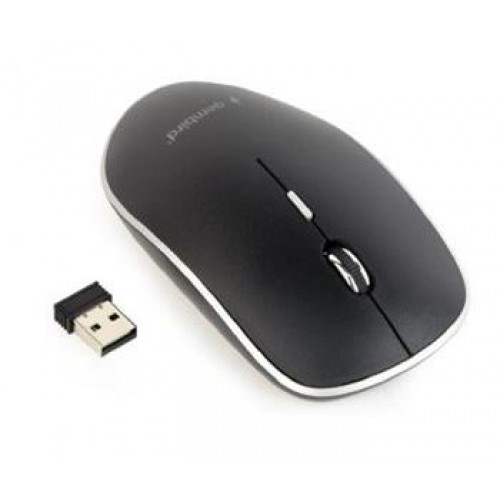 GEMBIRD silent mouse, tichá myš, 1600dpi, bezdrôtová, USB, čierna