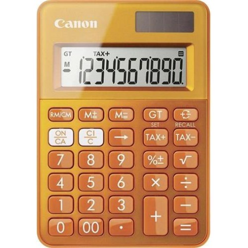 stolová kalkulačka CANON LS-100K oranžová, 10 miest, solárne napájanie + batérie