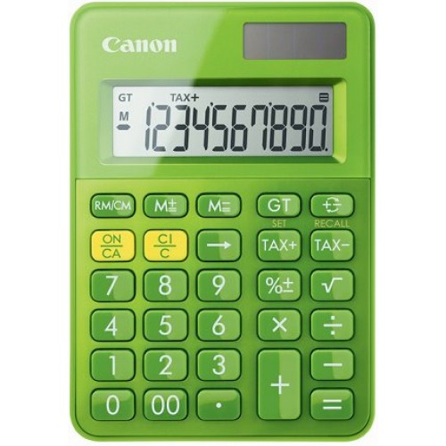 stolová kalkulačka CANON LS-100K zelená, 10 miest, solárne napájanie + batérie