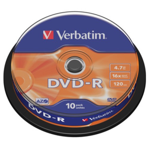 DVD-R VERBATIM 4,7GB 16X 10ks/cake