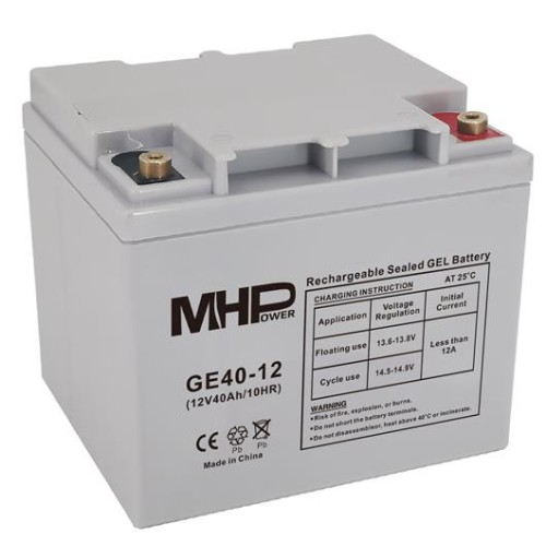 Batéria MHPower GE40-12 GEL, 12V/40Ah, T1-M6, Deep Cycle