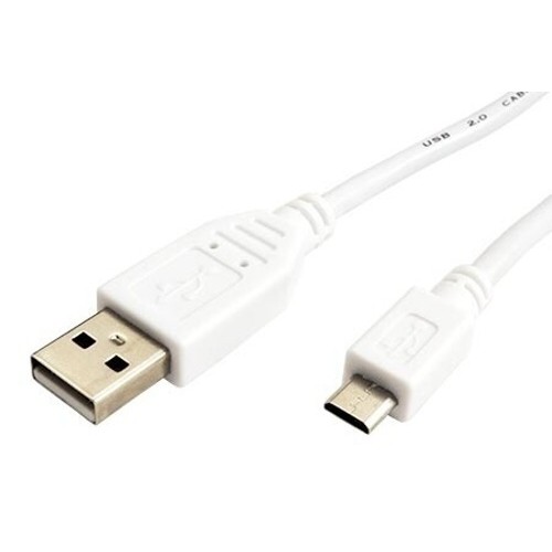 Kábel USB 2.0 kabel, USB A(M) - microUSB B(M), 3m, bílý