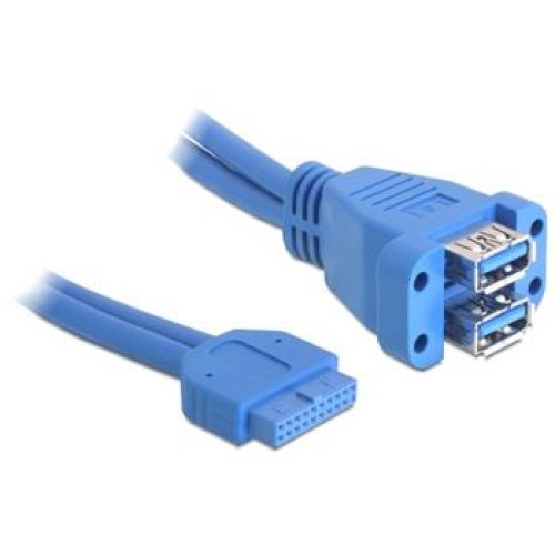 Delock kabel USB 3.0 pin konektor samice > 2 x USB 3.0-A samice