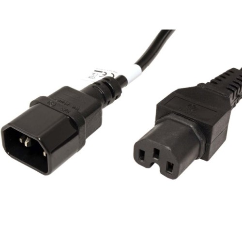 Kábel IEC320 C14 - C15 predlžovací, 2m