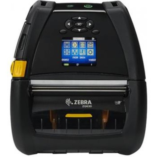 Zebra DT Printer ZQ630; English fonts, Dual 802.11AC / BT 4.x, Linerless platen, 1.375" core, Group E, Shoulder strap, Belt cl