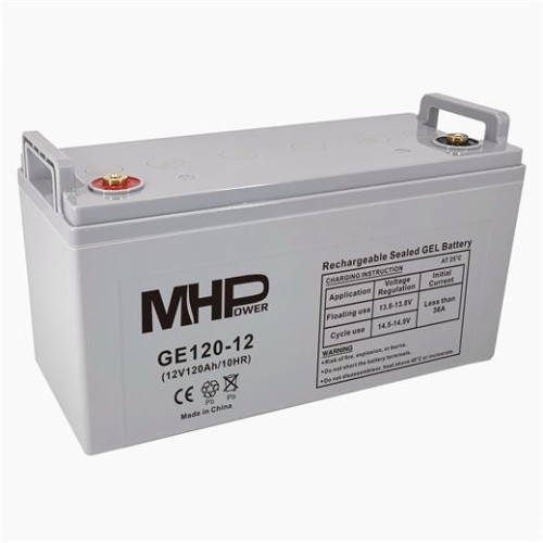 Batéria MHPower GE120-12 GEL, 12V/120Ah, T3-M8, Deep Cycle