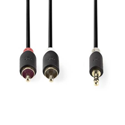 Nedis CABW22200AT20 - Stereofonní Audio Kabel | 3,5mm Zástrčka - 2x RCA Zástrčka | 2 m | Antracit