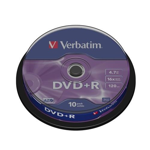 Médium Verbatim DVD+R 4,7GB 16x 10-cake