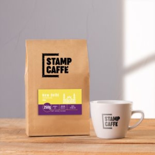 Káva Stamp Caffé - New Delhi; Odrodová káva - India zrnková 100% Robusta 250g