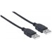 MANHATTAN USB kábel 2.0, typ A samec na typ A samec, 1,8 m, čierna