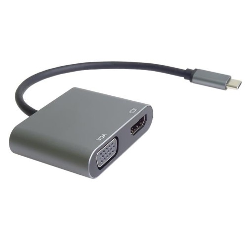 Adaptér MST USB-C na HDMI + VGA rozlíšenie 4K a FULL HD 1080p