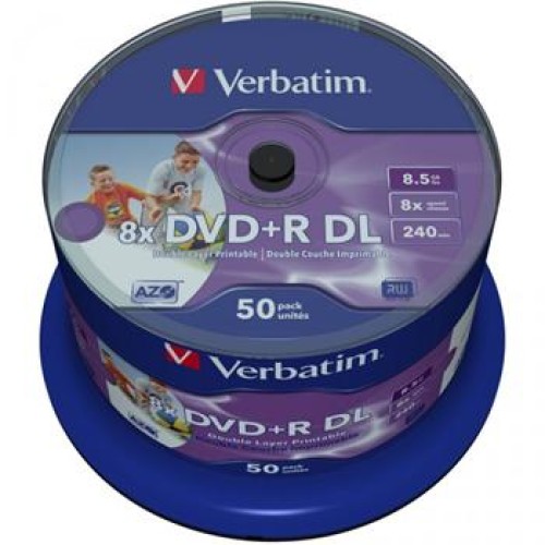 VERBATIM DVD+R DL DataLifePlus 8,5GB, 8x, printable, spindle 50 ks