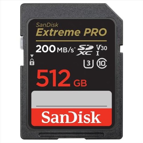 Pamäťová karta Sandisk Extreme PRO 512GB SDXC 200MB/s / 140MB/s, UHS-I, Class 10, U3, V30