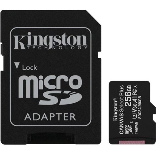 Pamäťová karta Kingston Canvas Select Plus  A1 256GB microSDXC, Class 10, 100MB/s, s adaptérom