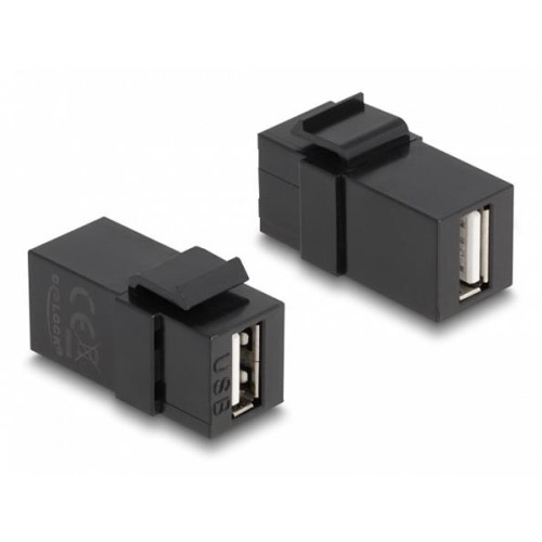 Delock Keystone modul USB 2.0 A samice > USB 2.0 A samice černá