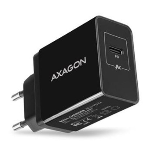 univerzálna USB nabíjačka Axagon ACU-PD22, 1x USB Typ C, 22W max. 3A, čierna