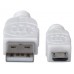 MANHATTAN Pripojovací kábel USB 2.0 A samec / Micro-B samec, 1 m, biely