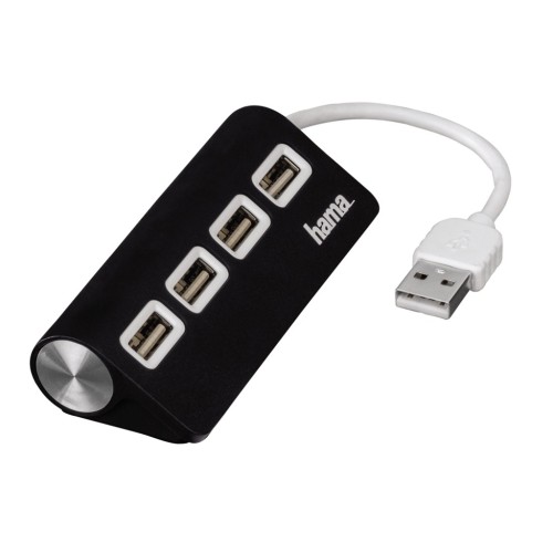 Hama USB 2.0 Hub 1:4, napájanie USB, čierny NAHRADA 200119